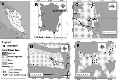 A Map Of Peninsular Malaysia Showing Penang Island Circle B Sampling