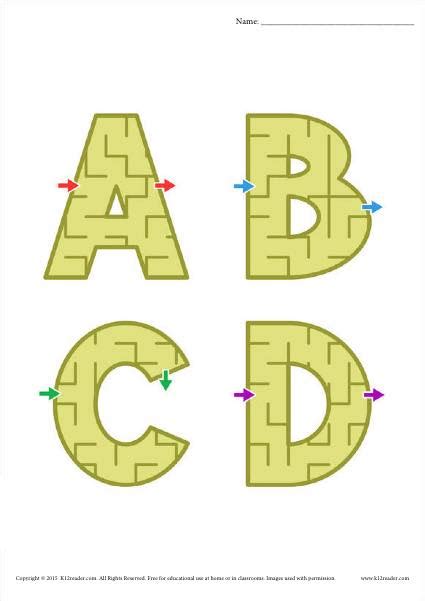 Alphabet Maze Worksheet Activity | Vocabulary