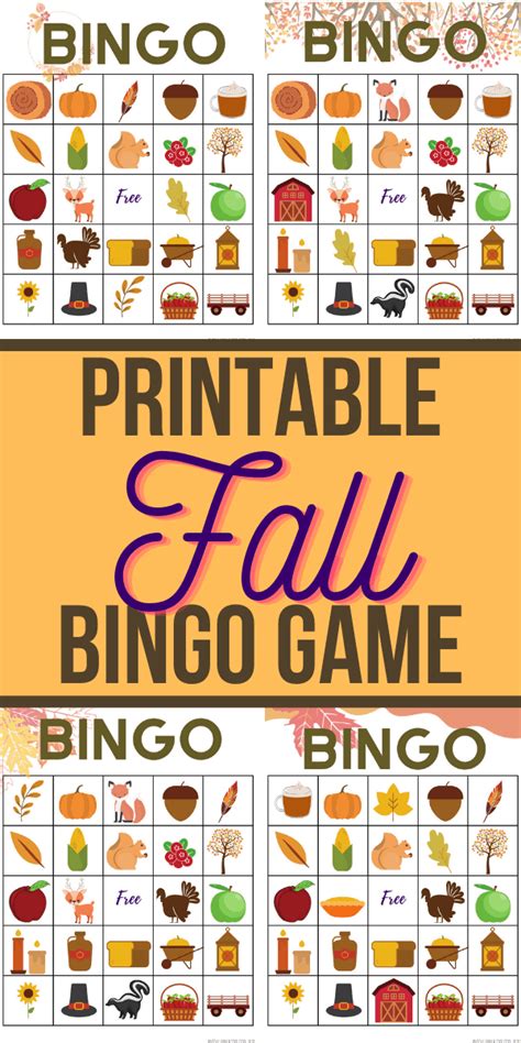 Free Fall Bingo Printables - Printable Word Searches