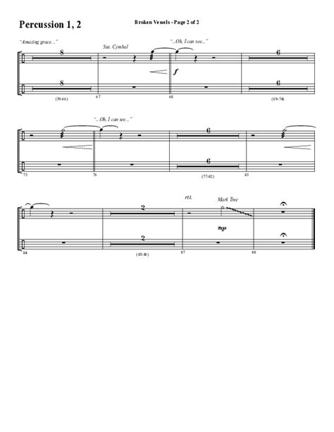 Broken Vessels Amazing Grace Choral Anthem Satb Percussion Sheet