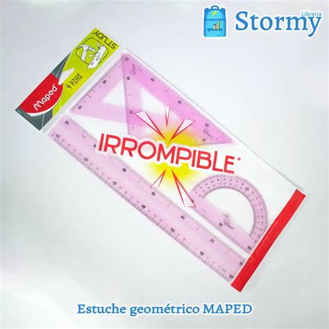 Estuche Geometrico Color Rosa Maped Libreria Stormy