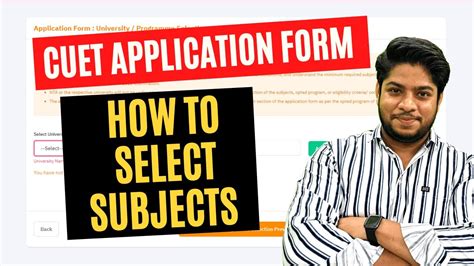 Important Cuet 2022 How To Select Course And Subjects In Application Form Youtube