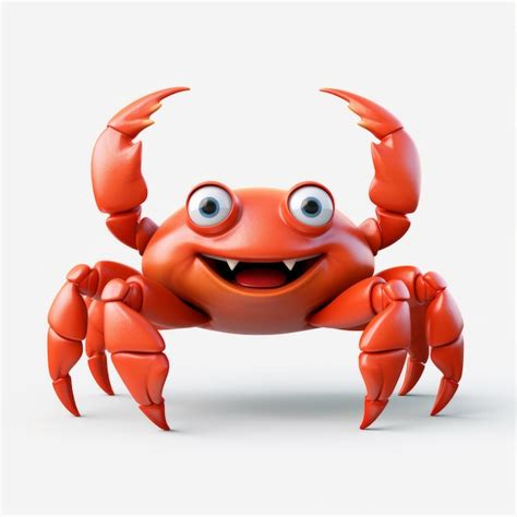 Premium Photo 3d Pixar Red Crab With Big Eyes Detailed Character Design