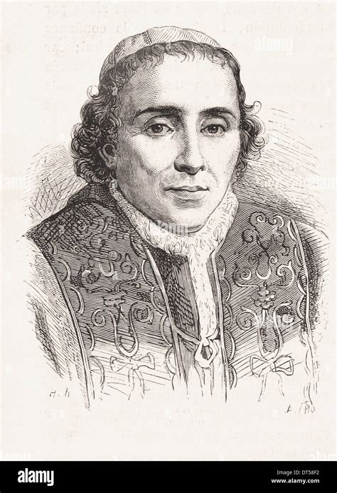 Portrait Of Pope Pie Vii French Engraving Xix Th Century Stock Photo