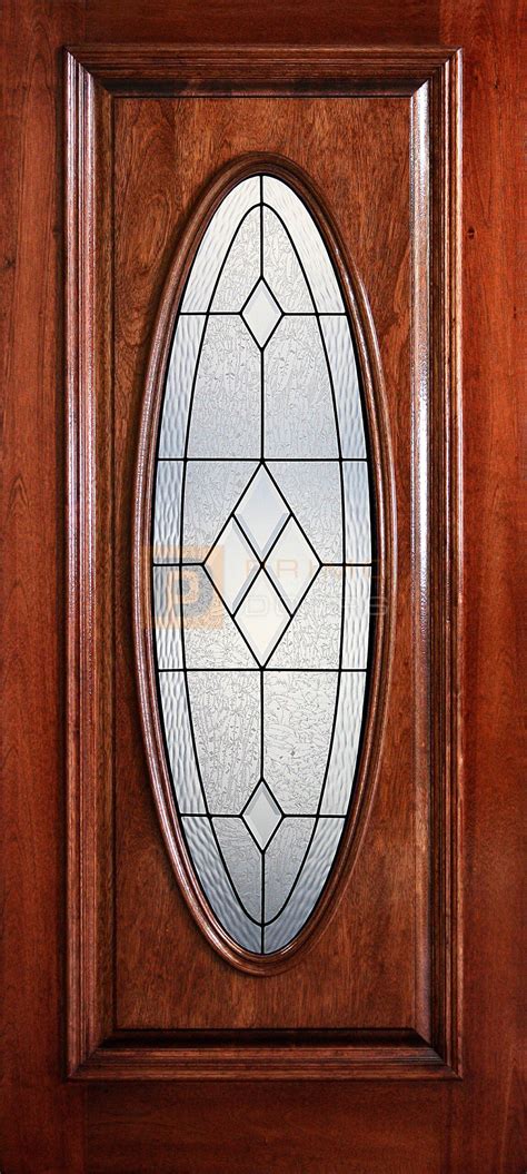 6′ 8″ Full Oval Lite Decorative Glass Mahogany Wood Door Pd 3068 Fo Aust Primo Doors