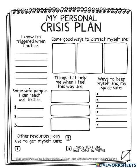 Crisis Plan Worksheet Online Exercise For Live Worksheets