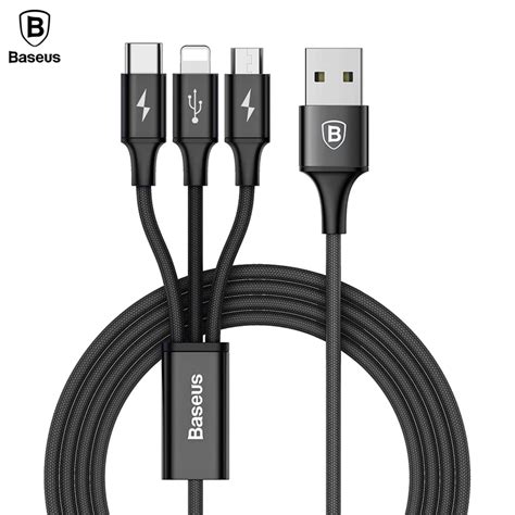 Baseus USB Charging Cable 3 In 1 Data Cable 2 In 1 Type C Micro USB