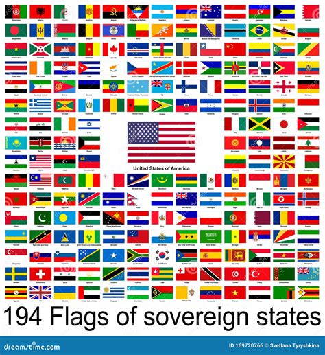 USA, Collection of Vector Images of Flags of the World Stock Vector ...