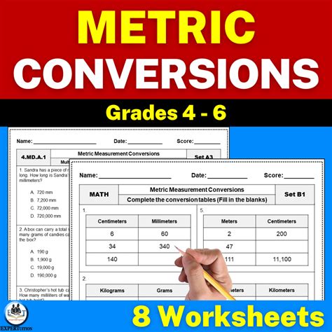 Metric System Measurement Conversion Worksheets Expertuition