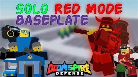 First Ever Solo Red Mode On Baseplate Doomspire Defense Roblox