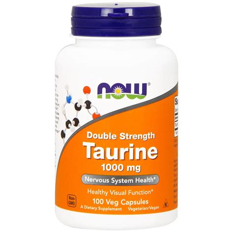 Taurine Double Strength Mg Capsules Now Foods