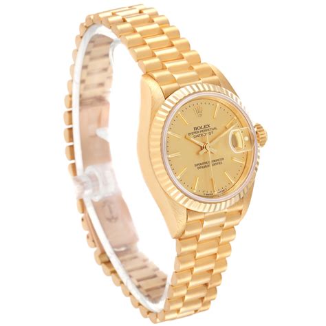 Rolex President Datejust Yellow Gold Champagne Dial Ladies Watch 69178 Swisswatchexpo