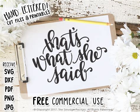 That's What She Said SVG & Printable – The Smudge Factory