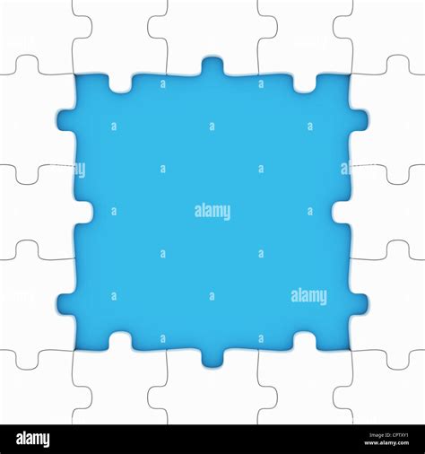 Puzzle pieces frame Stock Photo - Alamy