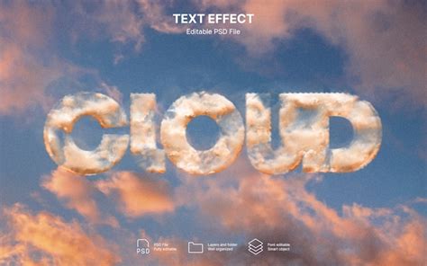 Premium Psd Clouds Text Effect