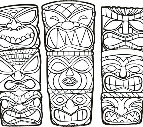 Tiki Mask Coloring Pages at GetColorings.com | Free printable colorings ...