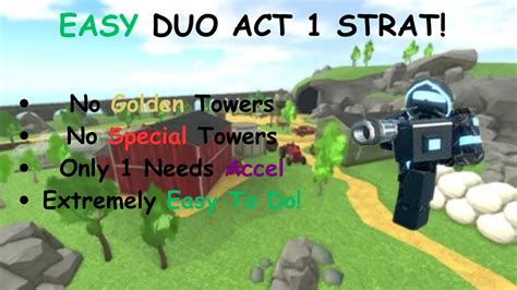 Easy And Reliable Duo Act 1 Strat TDS Roblox YouTube