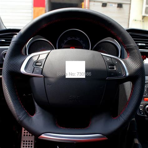 Xuji Steering Wheel Cover For Citroen C4 C4l C4 L New C4 Ds4 Car Special Hand Stitched Black