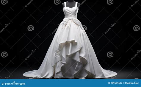 White Wedding Dress On A Mannequin Doll Ai Generative Stock