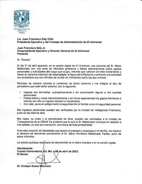 I Matemáticas UNAM on Twitter RT FES ACATLAN Carta del Dr Enrique