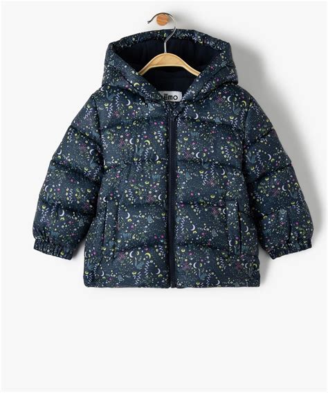 Blouson Bébé Fille Matelassé à Motifs Fleuris Avec Doubl Multicolore Gemo