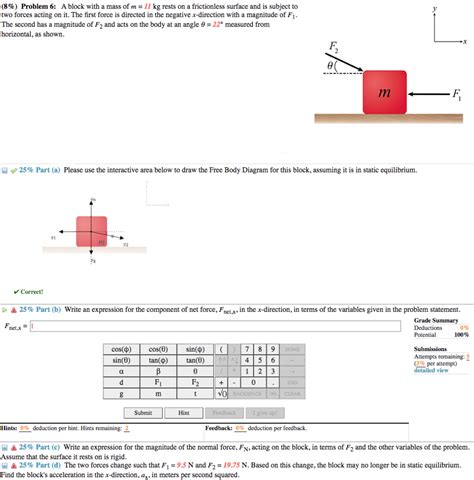 Solved Problem A Block With A Mass Of M I I Chegg