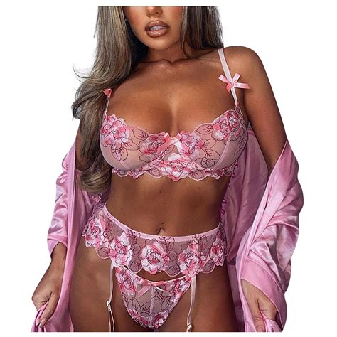 Ydkzymd Sexy Christmas Lingerie For Women M Women Floral Embroidery