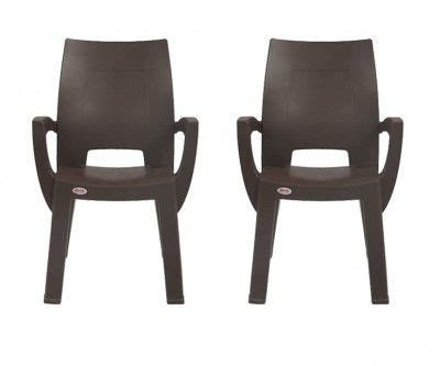 Supreme Villa Plastic Chair With Arm Wenge Color Set Of 2