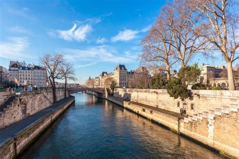 Paris, France - January 18, 2019: View of Siene River in Paris ...