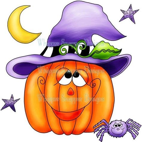 Pumpkin With Hat Halloween Images Halloween Rubber Stamps Shop