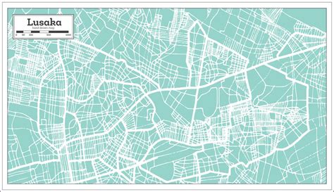 Lusaka Zambia Citt Carta Geografica Nel Retr Stile Schema Carta