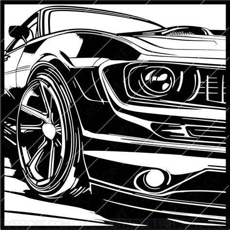 Car CNC DXF Files - Muscle Car Scene CNC Car DXF - DXF File Cut-Ready ...