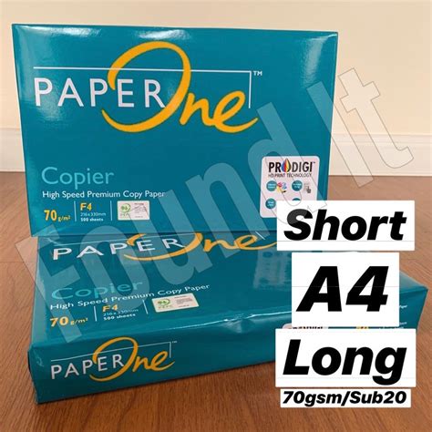 Found It Paper One Bond Paper 70gsm Sub 20 Short A4 Long Copier