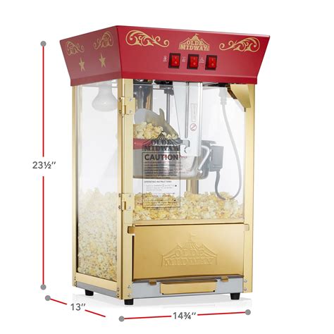 Movie Theater Popcorn Machine with 10 oz. Kettle, Red - Olde Midway