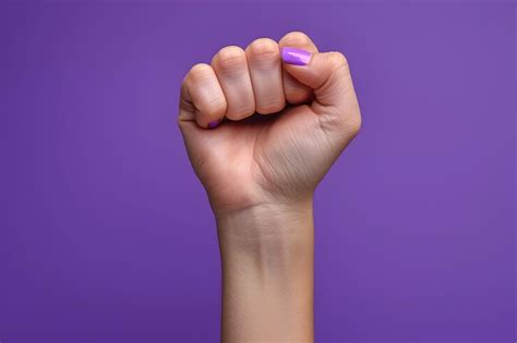 Premium Photo Raised Purple Fist Of A Woman For International Womens