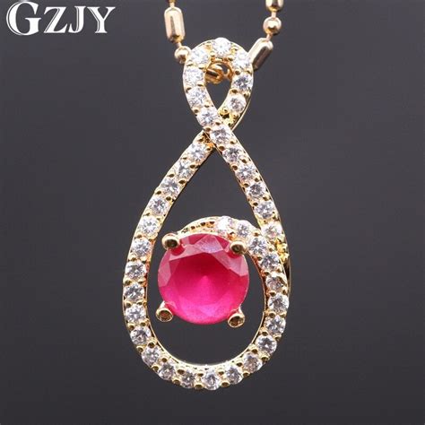 Jinyao Fashion Champagne Gold Color Greenandred Aaa Zircon Pendant For