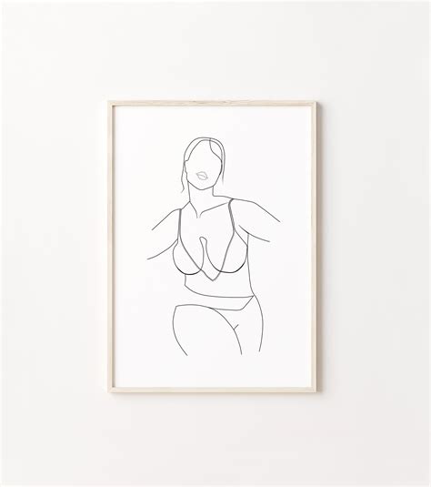 Girl Line Art Body Positive Line Art Woman Woman Body Line Art Minimal