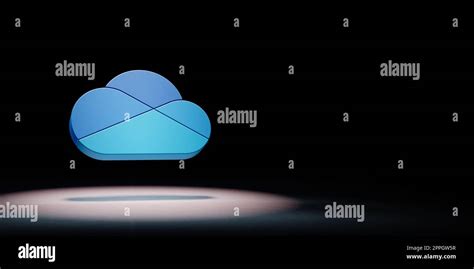 Microsoft Onedrive Logo 3d Symbol Shape Spotlighted On Black Background