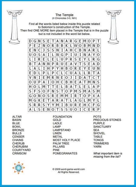 Free Printable Bible Word Searches For Adults Large Print Madamee Classy