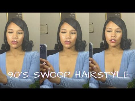 HOW TO 90 S Inspired Side Swoop W Flipped Ends EASY YouTube