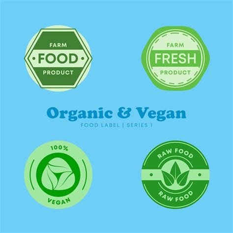 Premium Vector Illustration Organic Vegan Food Label Vol Series