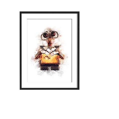 Wall-E Robot Watercolour Art Print, Disney/Pixar Movie Poste - Inspire ...