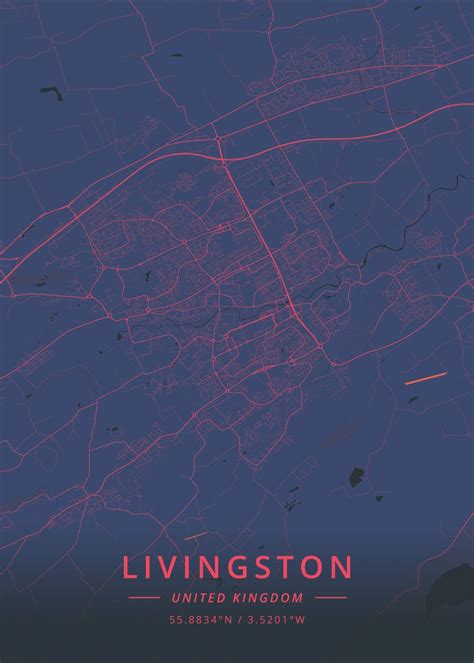 'Livingston United Kingdom' Poster by Designer Map Art | Displate
