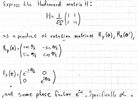 Solved Express The Hadamard Matrix H H SE 1 As A Product Chegg