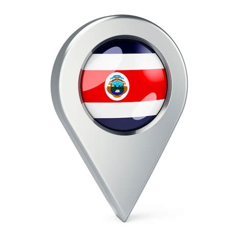 Puntero De Mapa Con Bandera De Costa Rica Renderizado 3d Foto Premium