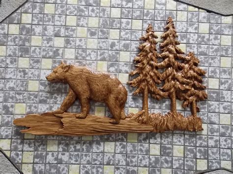 Bear Welcome Sign Rustic Cabin Decor Bear Wood Bear Wall | Etsy