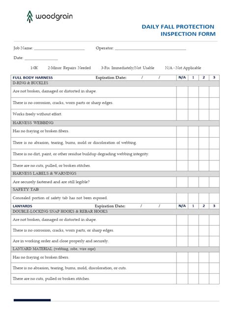 Helpside Fall Protection Inspection Form Pdf