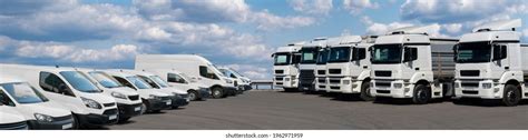 Semi Trucks Delivery Vans Parked Rows Stock Photo 1962971959 | Shutterstock