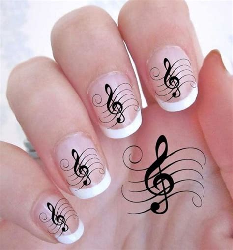 42 TREBLE CLEF Music Note Nail Art Decals -ROCK G Clef WaterSlide QUALITY NAILS #2063337 - Weddbook