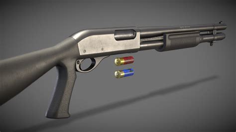 Remington 870 Police Magnum 12 Gauge Shotgun Download Free 3d Model